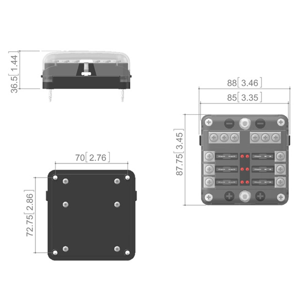 12v Fuse Box Holder (12 Way; 6 Way) 100a