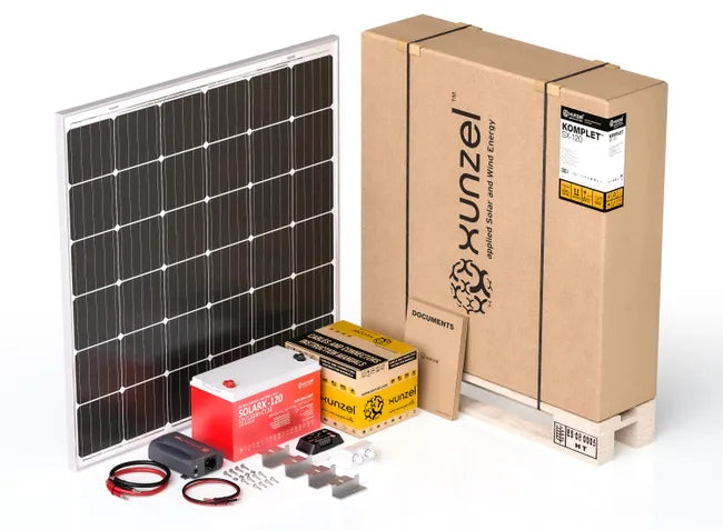 Kit painel fotovoltaico 12V 190W + controlador + bateria 120Ah + inversor onda pura 400W + 4m cabo